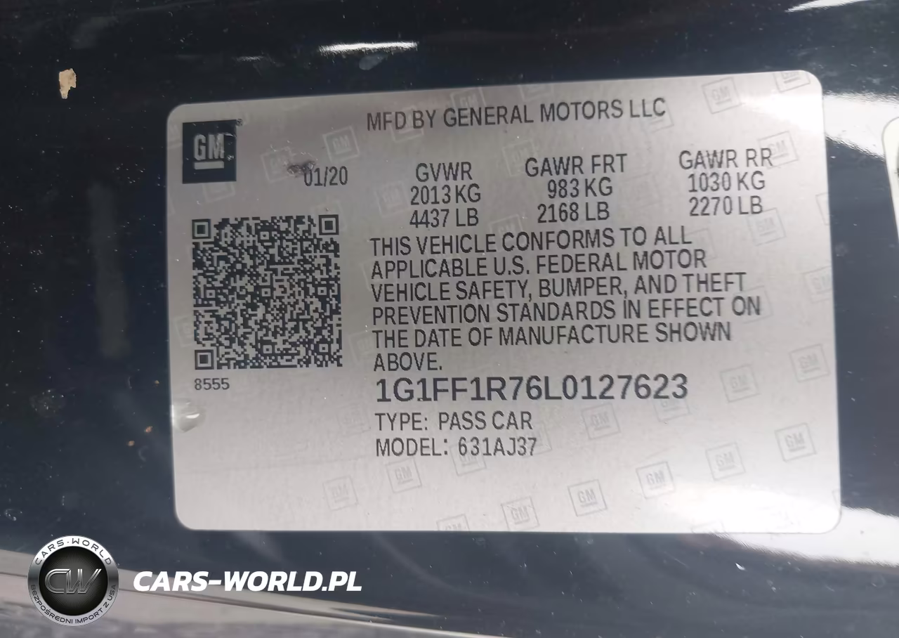 2020 Chevrolet Camaro Rwd Lt1 VIN:1G1FF1R76L0127623 - 9