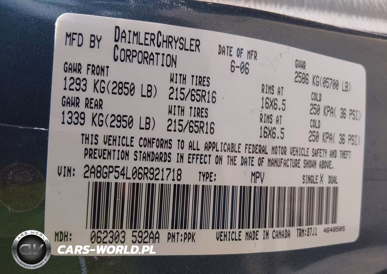 2006 Chrysler Town & Country Touring VIN:2A8GP54L06R921718 - 9
