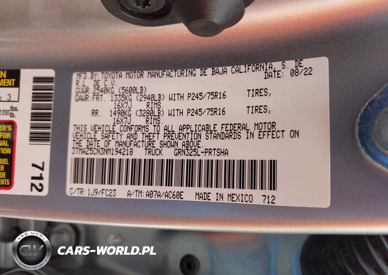2022 Toyota Tacoma Sr5 V6 VIN:3TMAZ5CN3NM194218 - 9
