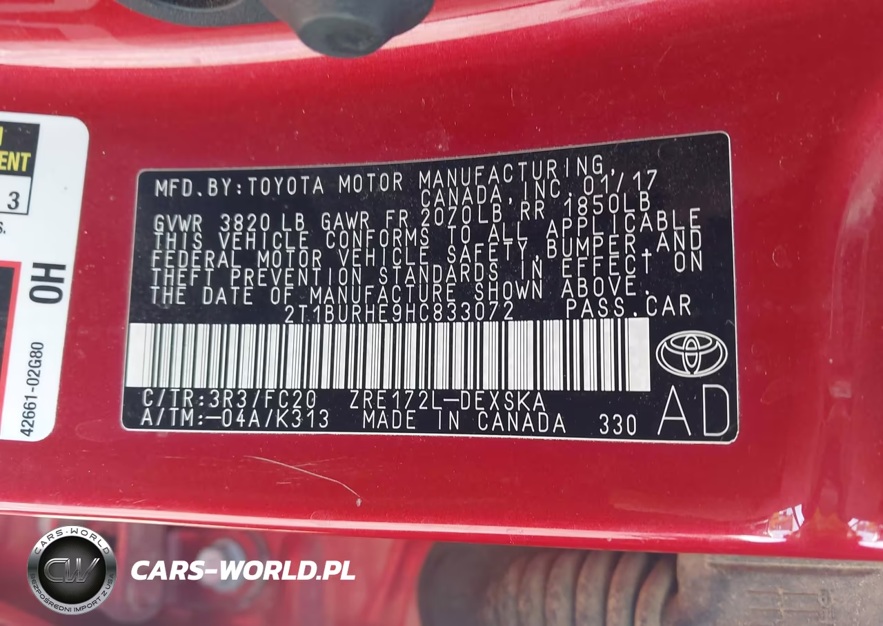 2017 Toyota Corolla Se VIN:2T1BURHE9HC833072 - 9