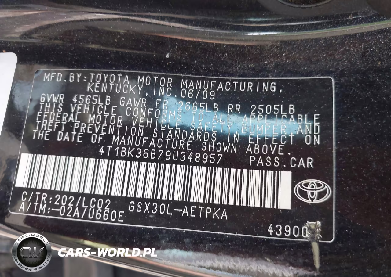 2009 Toyota Avalon Limited VIN:4T1BK36B79U348957 - 9
