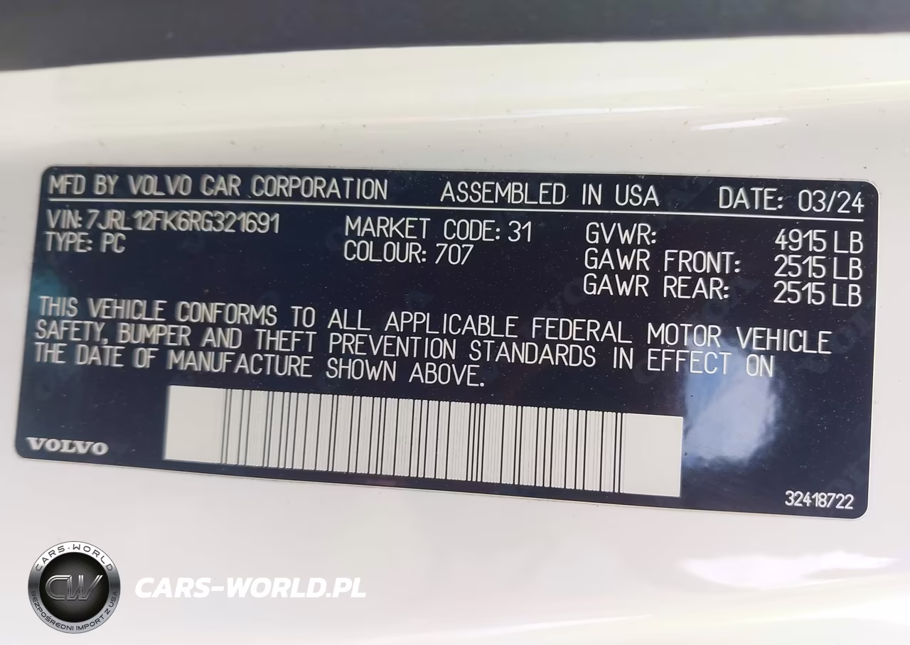 2024 Volvo S60 B5 Core Dark Theme VIN:7JRL12FK6RG321691 - 9
