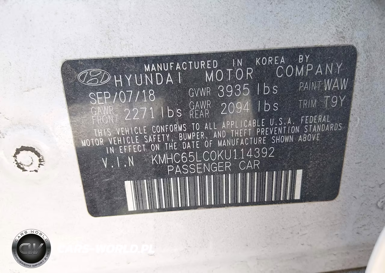 2019 Hyundai Ioniq Hybrid Blue VIN:KMHC65LC0KU114392 - 9