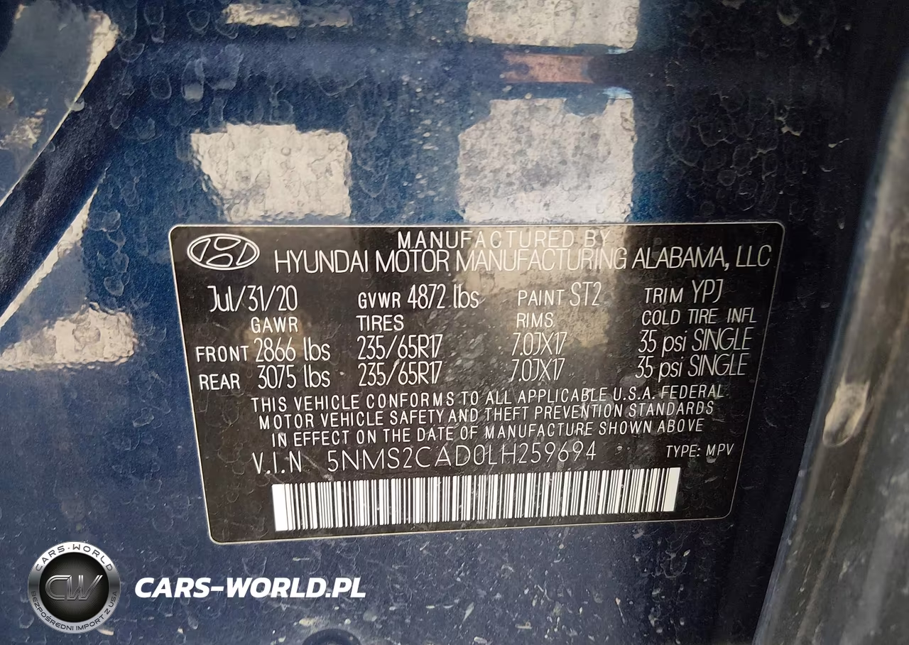 2020 Hyundai Santa Fe Se VIN:5NMS2CAD0LH259694 - 9