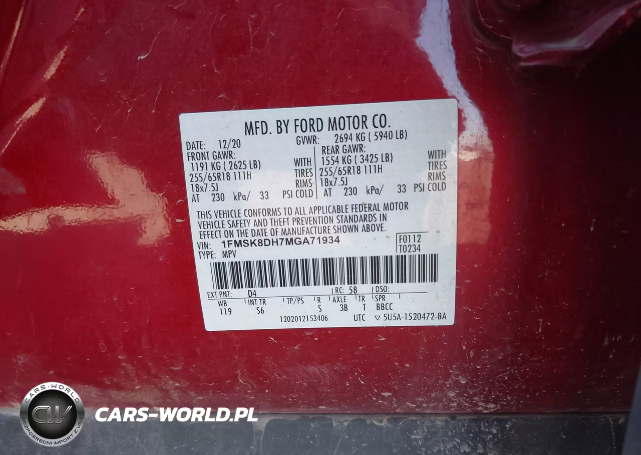 2021 Ford Explorer Xlt VIN:1FMSK8DH7MGA71934 - 9