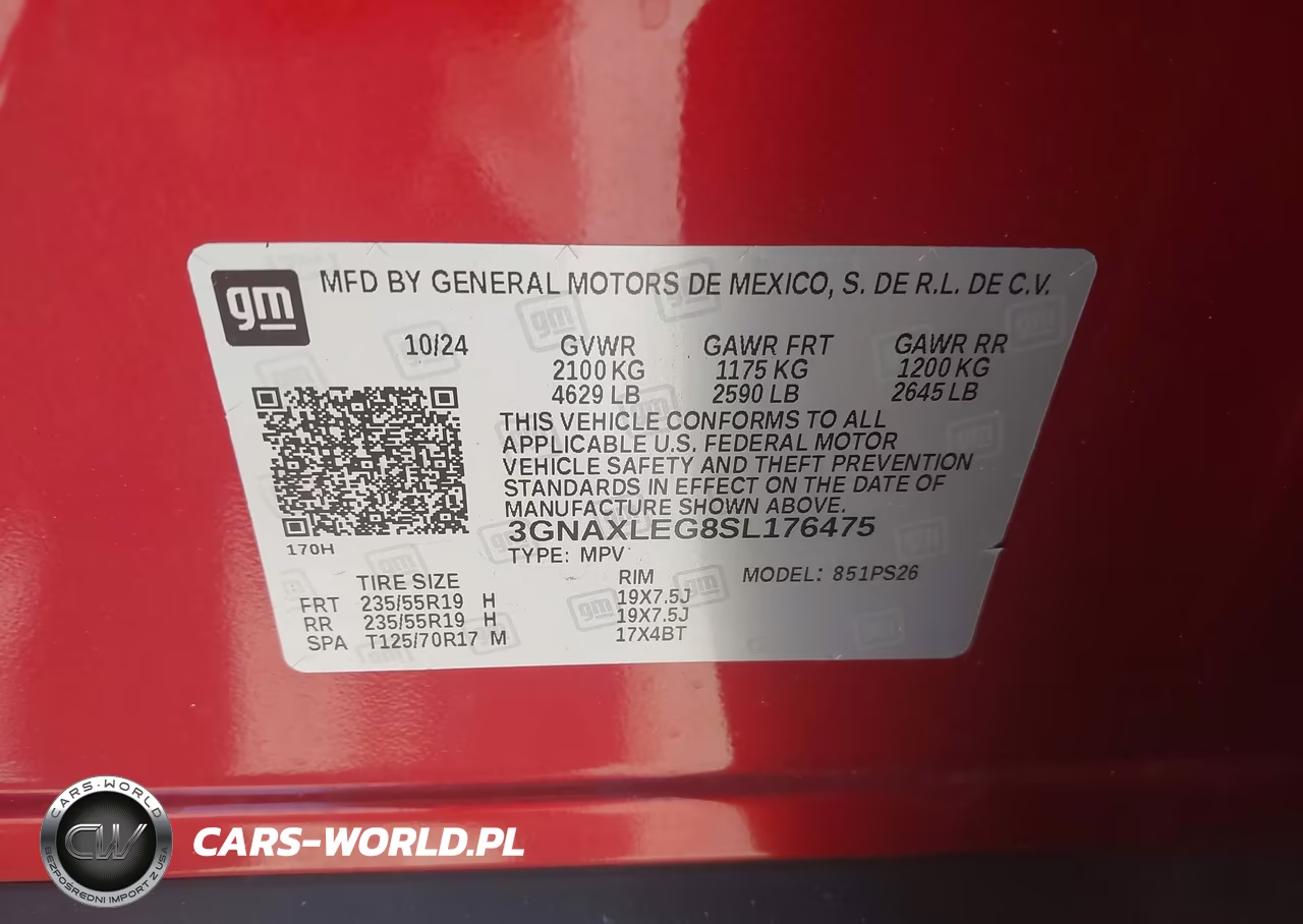 2025 Chevrolet Equinox Fwd Rs VIN:3GNAXLEG8SL176475 - 9