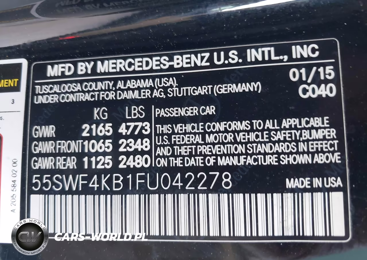 2015 Mercedes-Benz C 300 4Matic VIN:55SWF4KB1FU042278 - 9