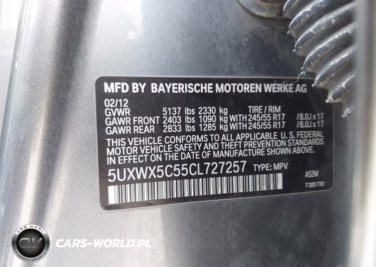 2012 BMW X3 xDrive28I VIN:5UXWX5C55CL727257 - 9