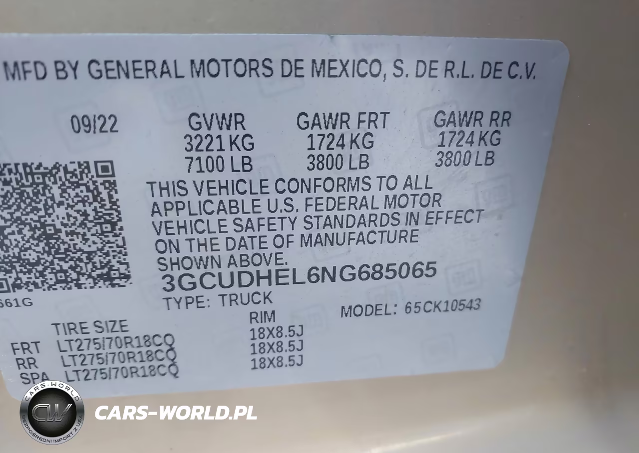 2022 CHEVROLET SILVERADO 1500 4WD SHORT BED ZR2 VIN:3GCUDHEL6NG685065 - 9