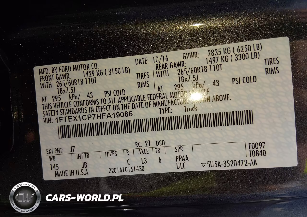 2017 Ford F-150 Xlt VIN:1FTEX1CP7HFA19086 - 9