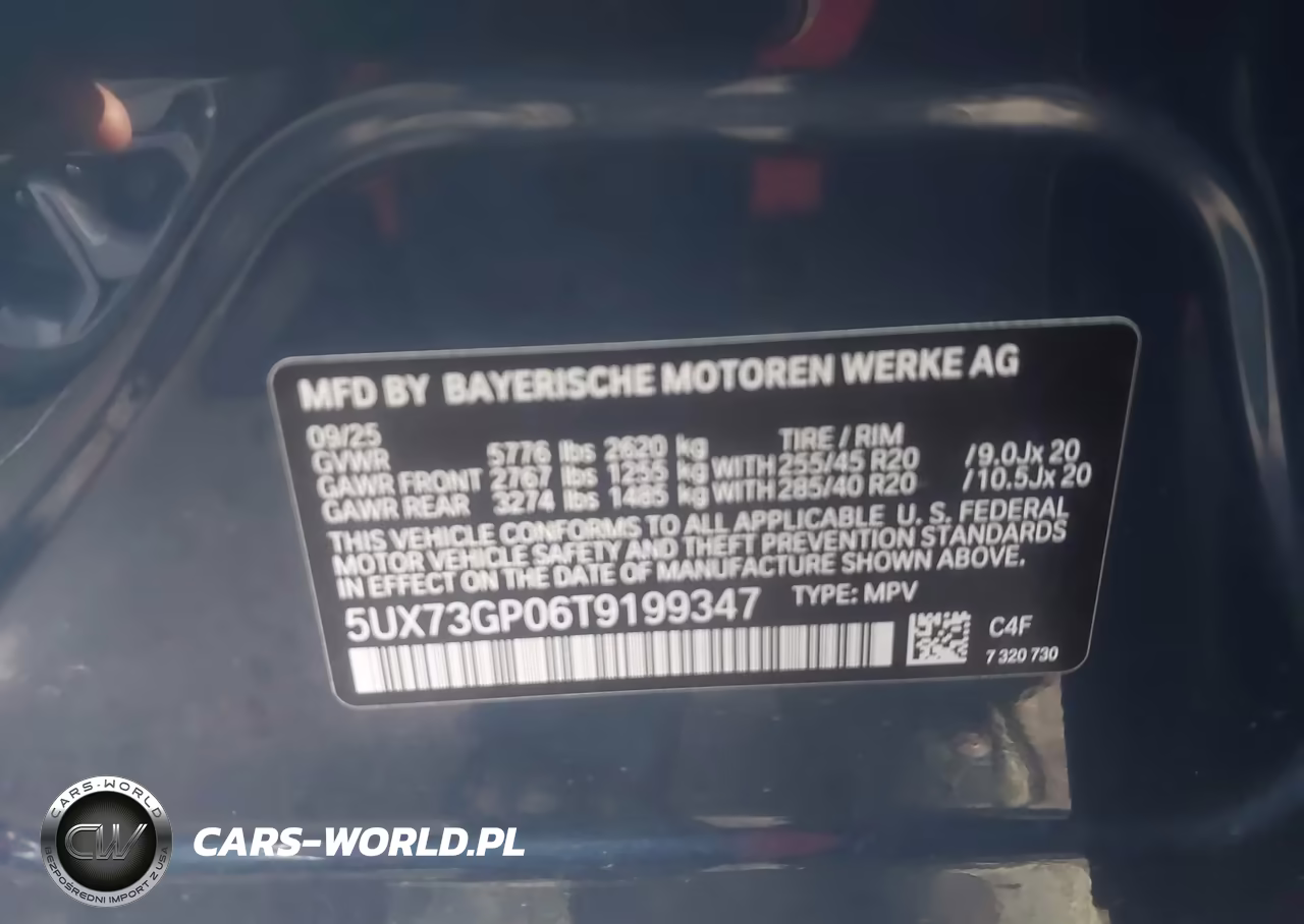 2026 BMW X3 M50 xDrive VIN:5UX73GP06T9199347 - 9