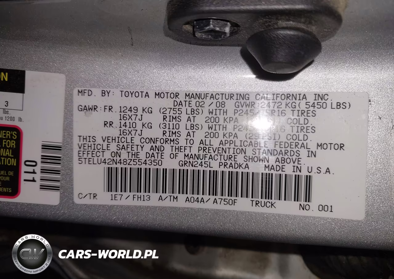 2008 Toyota Tacoma Base V6 VIN:5TELU42N48Z554350 - 9