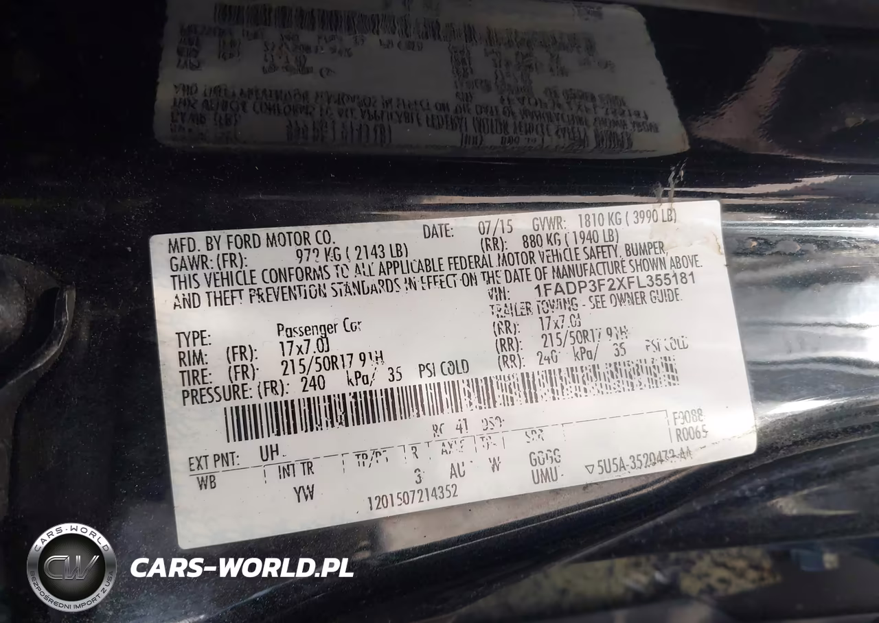2015 Ford Focus Se VIN:1FADP3F2XFL355181 - 9