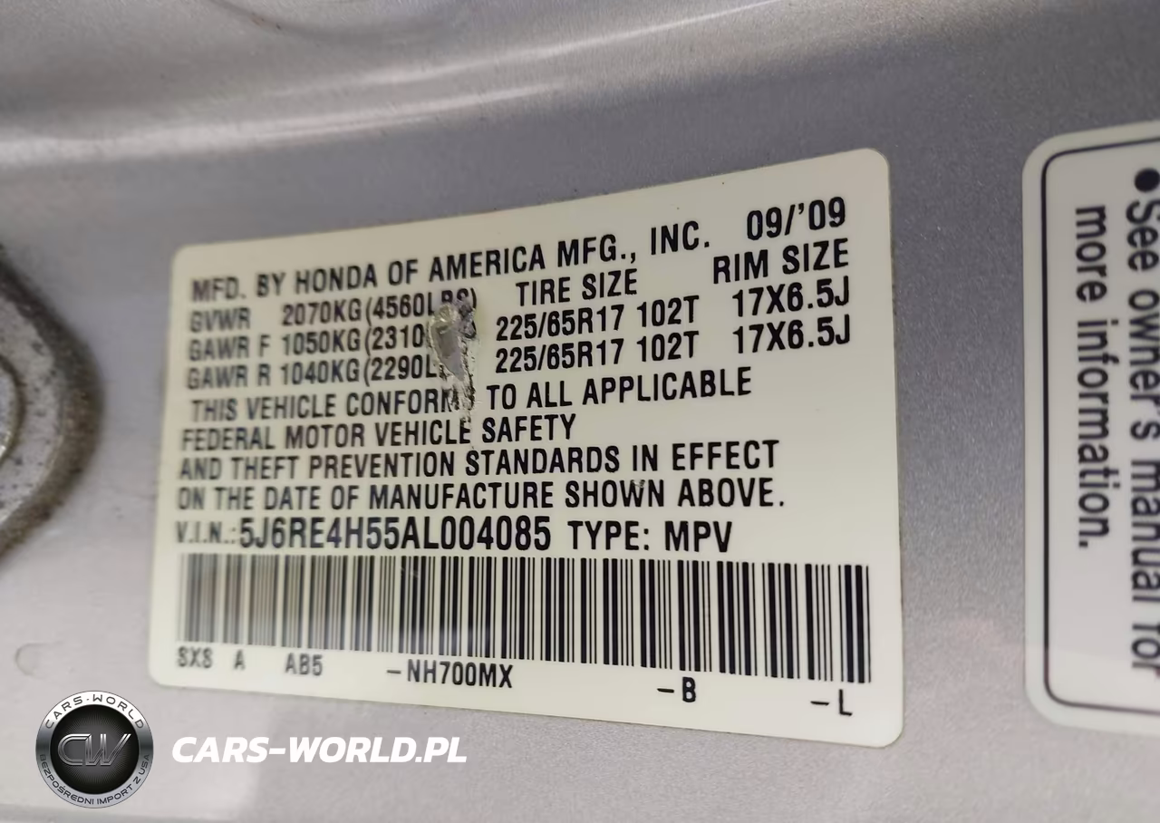 2010 Honda Cr-V Ex VIN:5J6RE4H55AL004085 - 9
