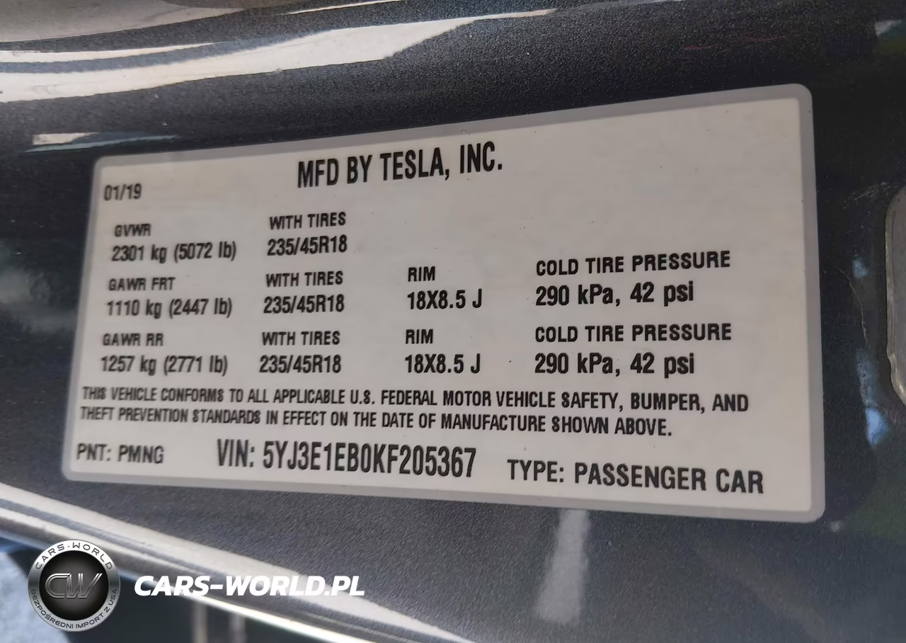 2019 Tesla Model 3 Long Range-Performance VIN:5YJ3E1EB0KF205367 - 9