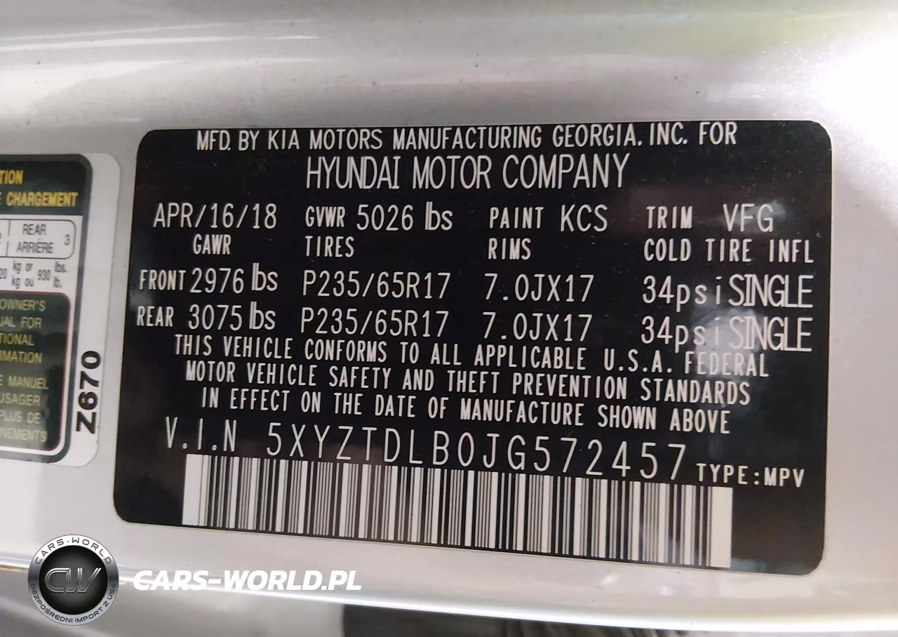 2018 Hyundai Santa Fe Sport 2.4L VIN:5XYZTDLB0JG572457 - 9