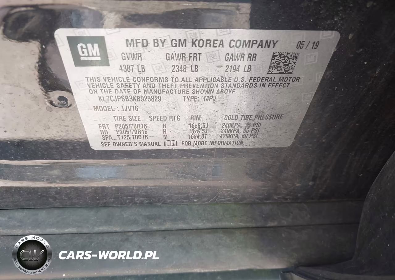 2019 Chevrolet Trax Lt VIN:KL7CJPSB3KB925829 - 9