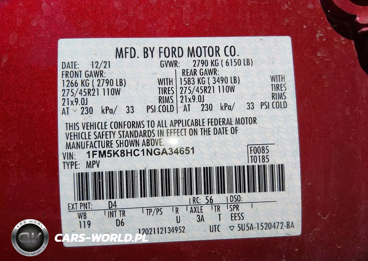2022 Ford Explorer Platinum VIN:1FM5K8HC1NGA34651 - 9