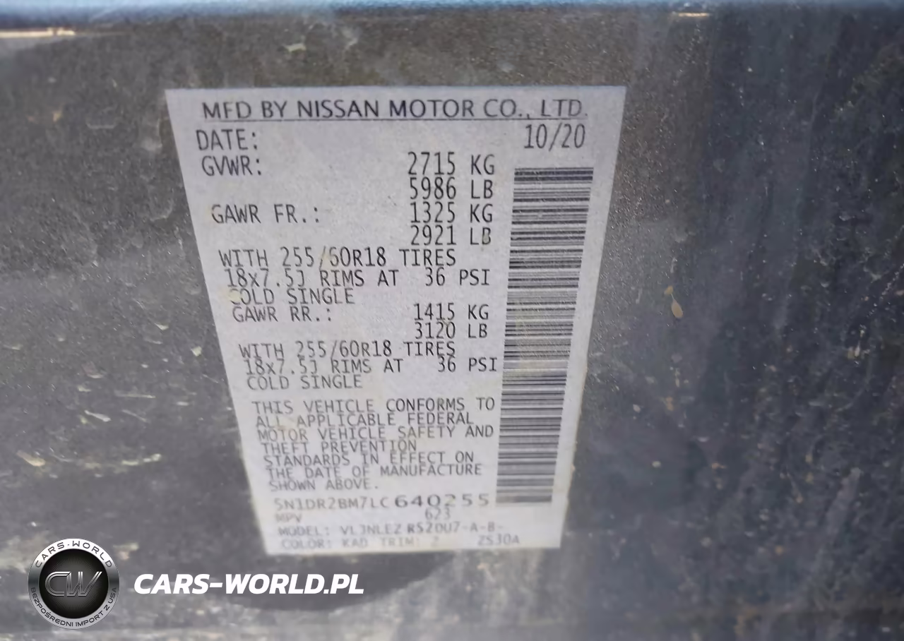 2020 Nissan Pathfinder Sv 4Wd VIN:5N1DR2BM7LC640255 - 9