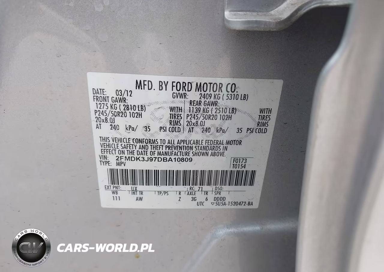 2013 Ford Edge Sel VIN:2FMDK3J97DBA10809 - 9