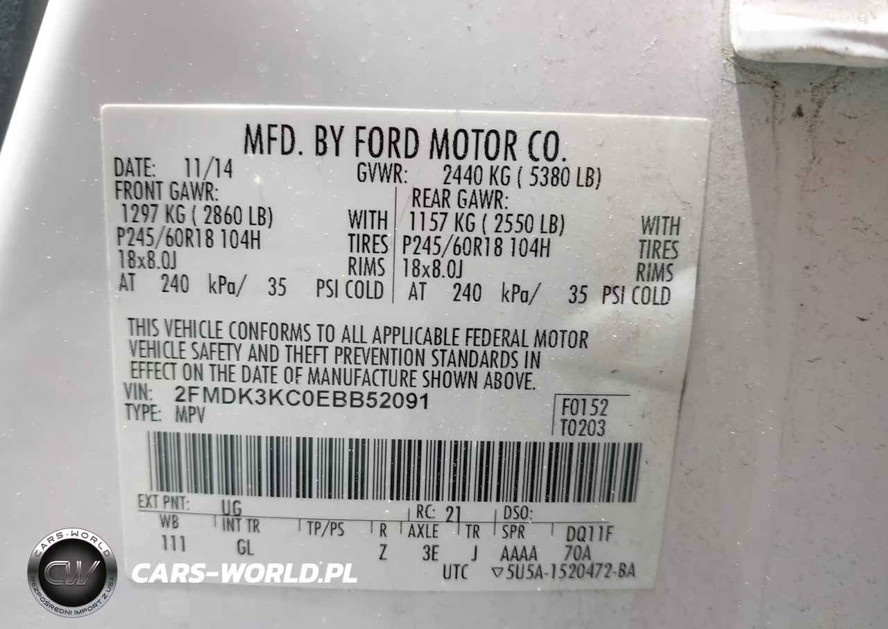 2014 Ford Edge Limited VIN:2FMDK3KC0EBB52091 - 9