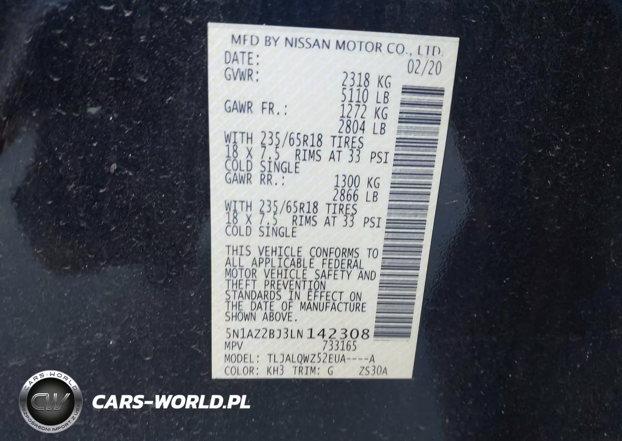 2020 Nissan Murano Sv Fwd VIN:5N1AZ2BJ3LN142308 - 9