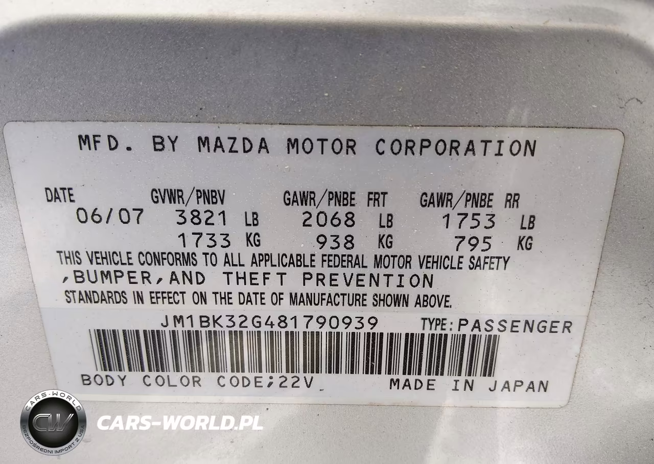 2008 Mazda Mazda3 I VIN:JM1BK32G481790939 - 9