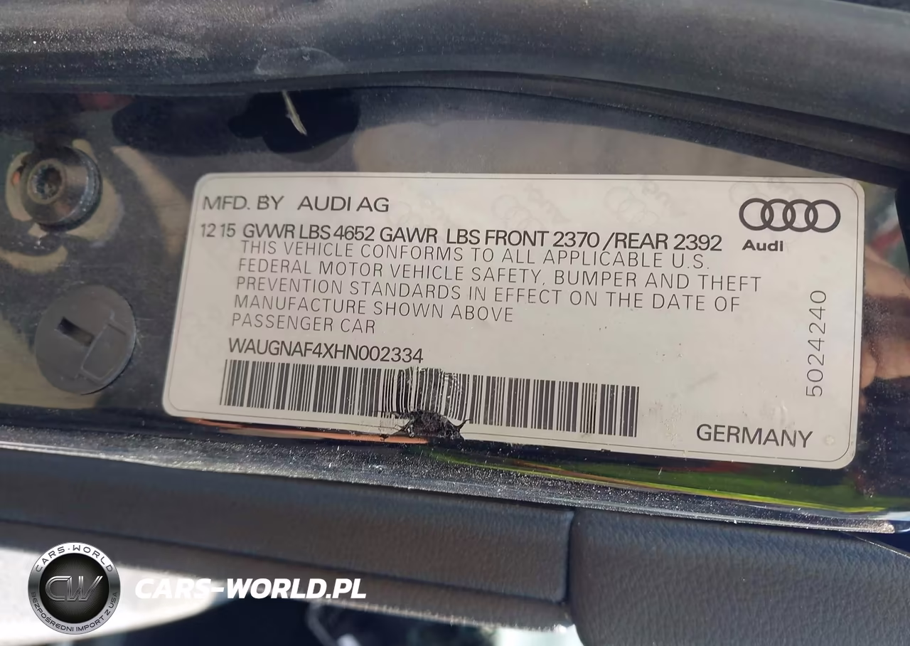 2017 Audi A4 2.0T Premium VIN:WAUGNAF4XHN002334 - 9