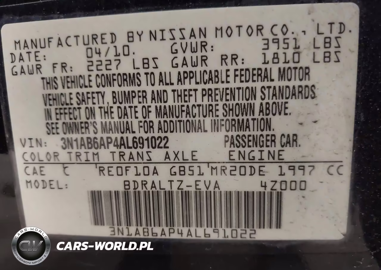 2010 Nissan Sentra 2.0S VIN:3N1AB6AP4AL691022 - 9