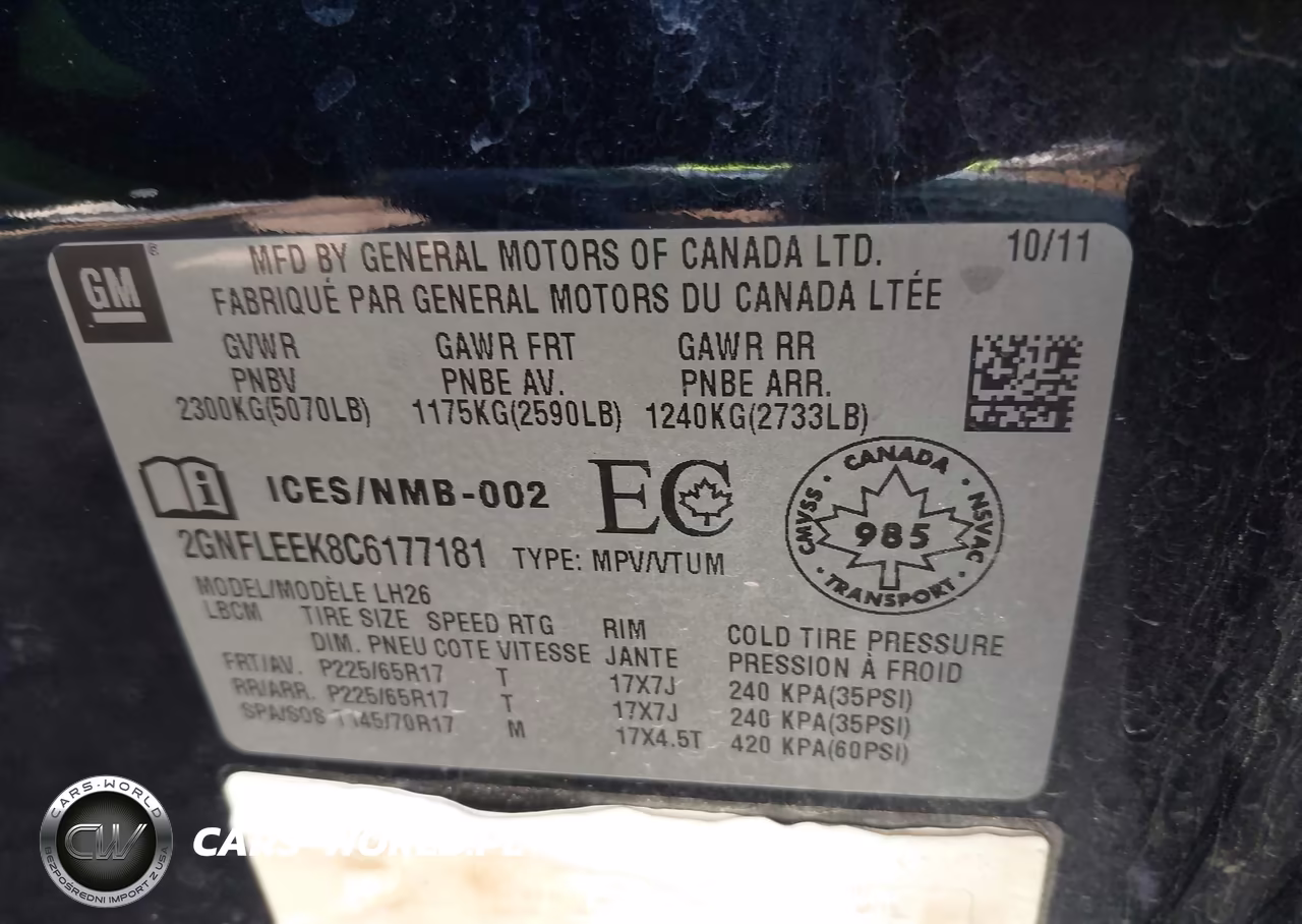 2012 Chevrolet Equinox 1Lt VIN:2GNFLEEK8C6177181 - 9