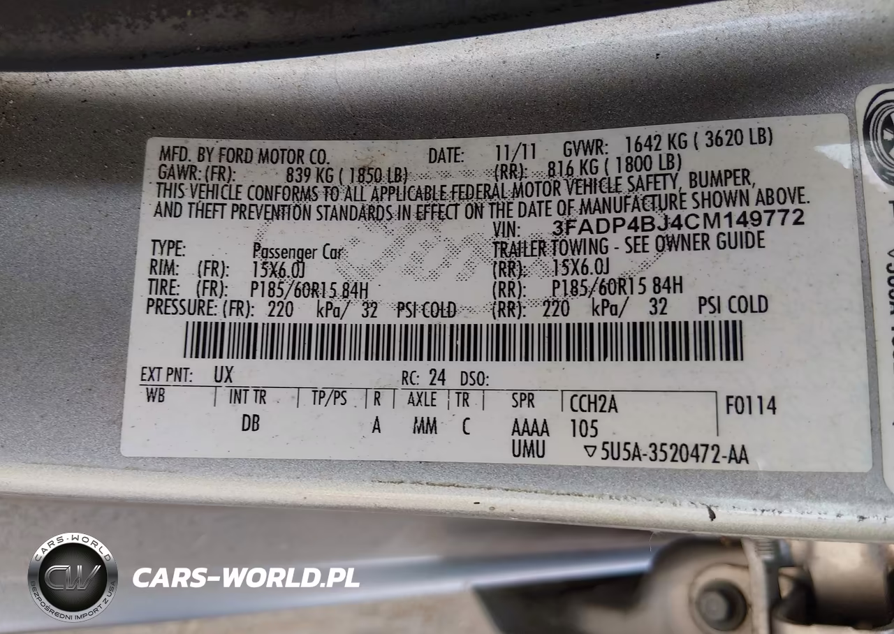 2012 Ford Fiesta Se VIN:3FADP4BJ4CM149772 - 9