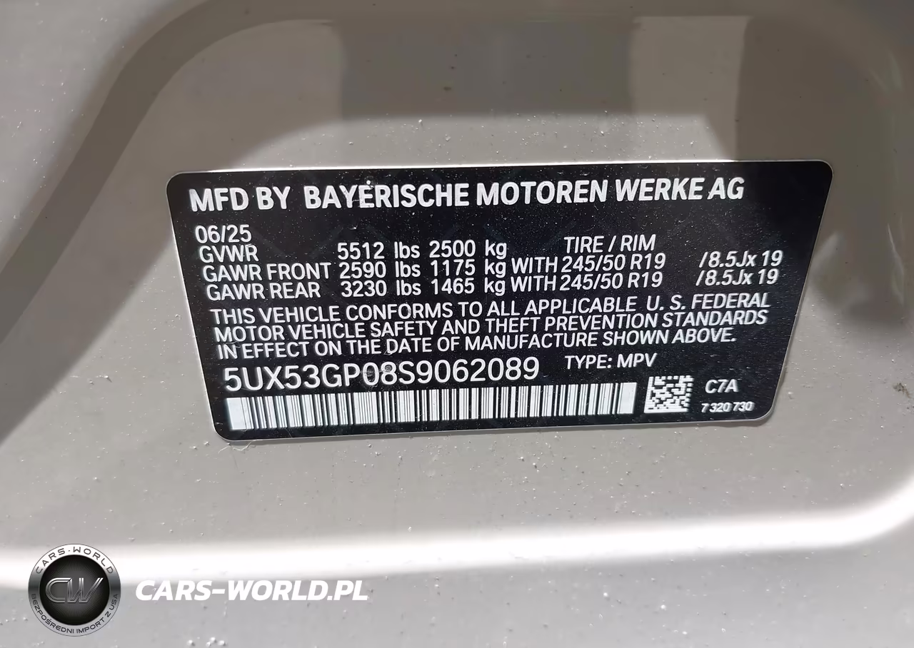 2025 BMW X3 30 xDrive VIN:5UX53GP08S9062089 - 9