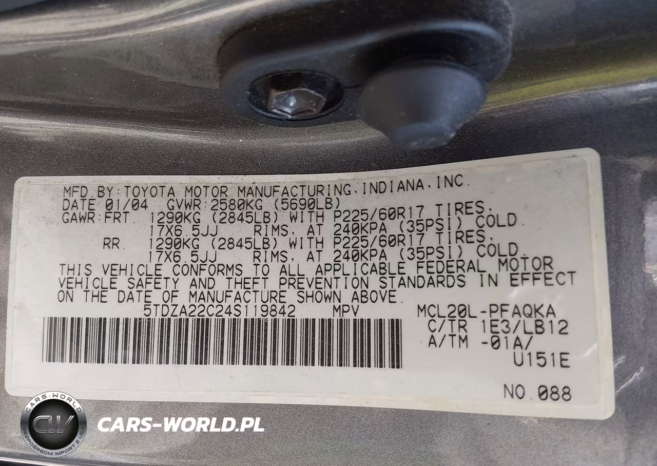 2004 Toyota Sienna Xle Limited VIN:5TDZA22C24S119842 - 9