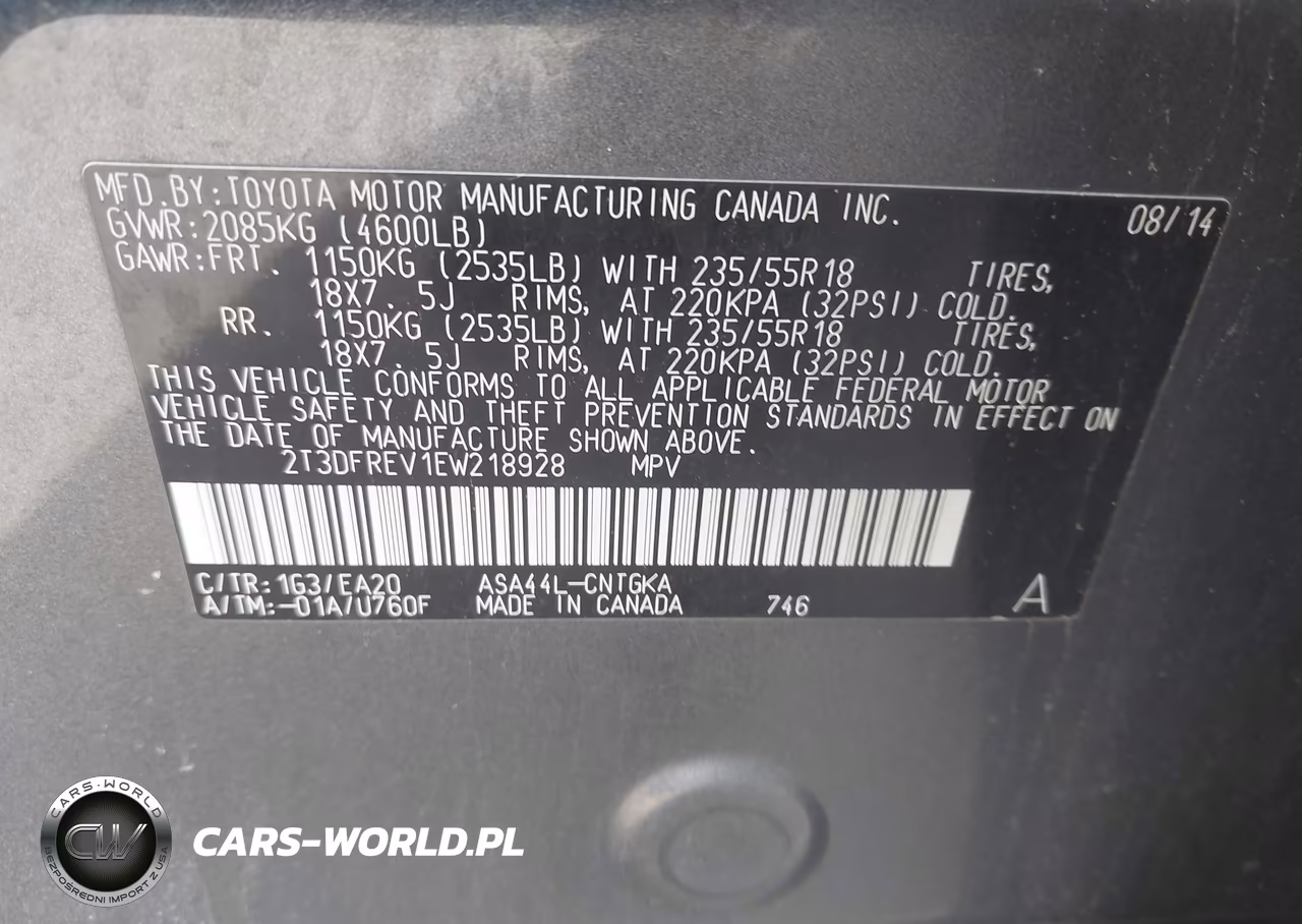 2014 Toyota Rav4 Limited VIN:2T3DFREV1EW218928 - 9