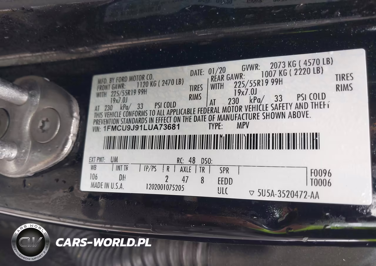 2020 Ford Escape Titanium VIN:1FMCU9J91LUA73681 - 9