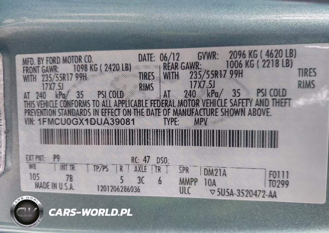 2013 Ford Escape Se VIN:1FMCU0GX1DUA39081 - 9
