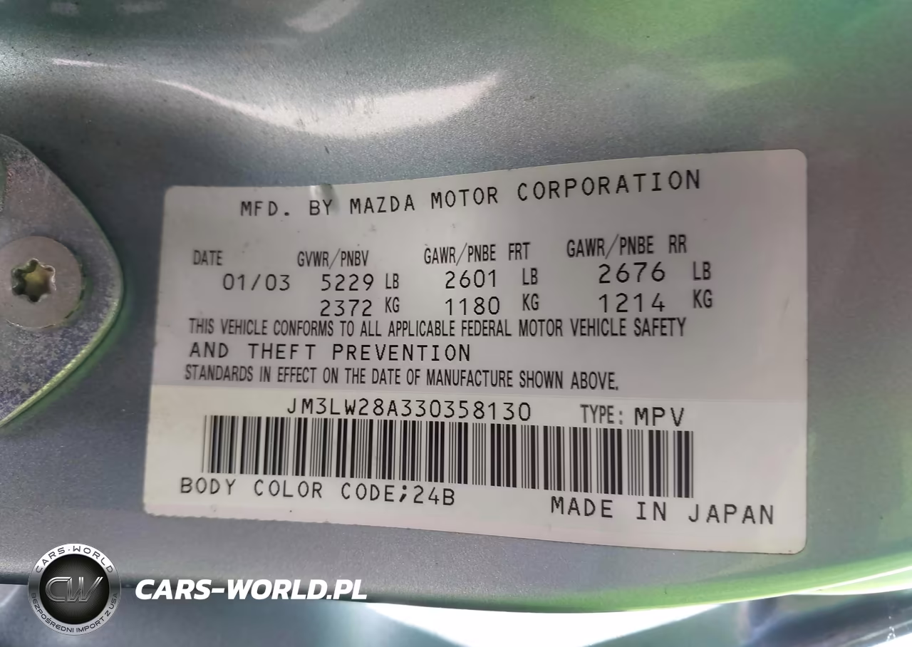 2003 Mazda Mpv Es-Lx-Lx-Sv VIN:JM3LW28A330358130 - 9