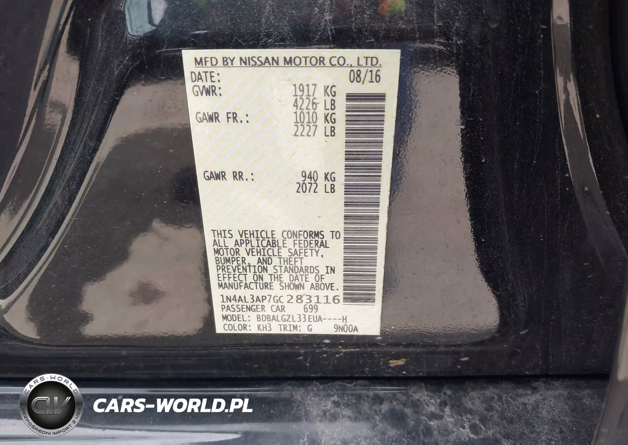 2016 Nissan Altima 2.5 S VIN:1N4AL3AP7GC283116 - 9