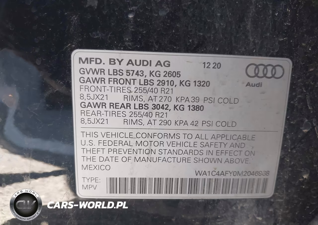 2021 Audi Sq5 Prestige Tfsi Quattro Tiptronic VIN:WA1C4AFY0M2046968 - 9
