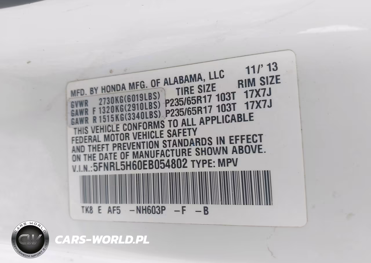 2014 Honda Odyssey Ex-L VIN:5FNRL5H60EB054802 - 9