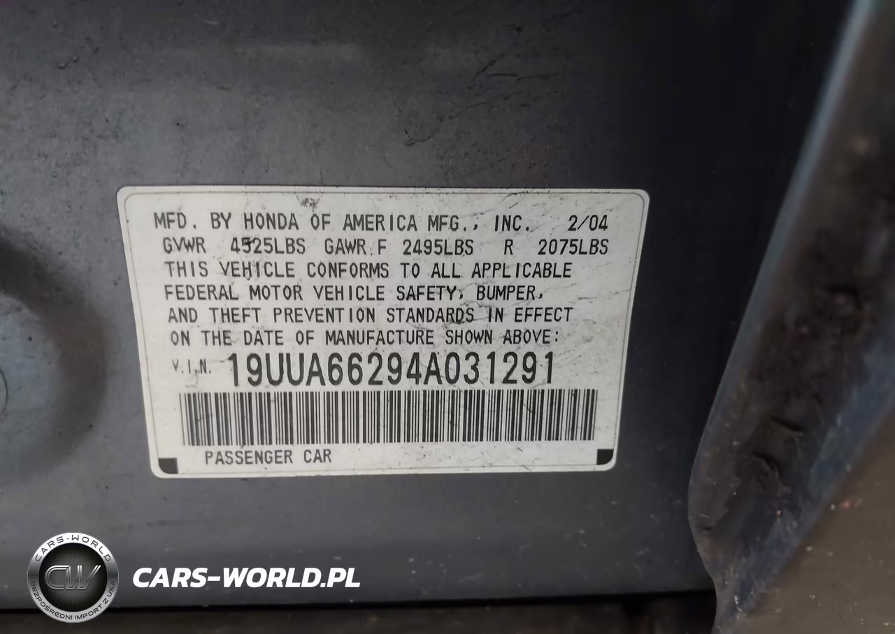 2004 Acura Tl VIN:19UUA66294A031291 - 9
