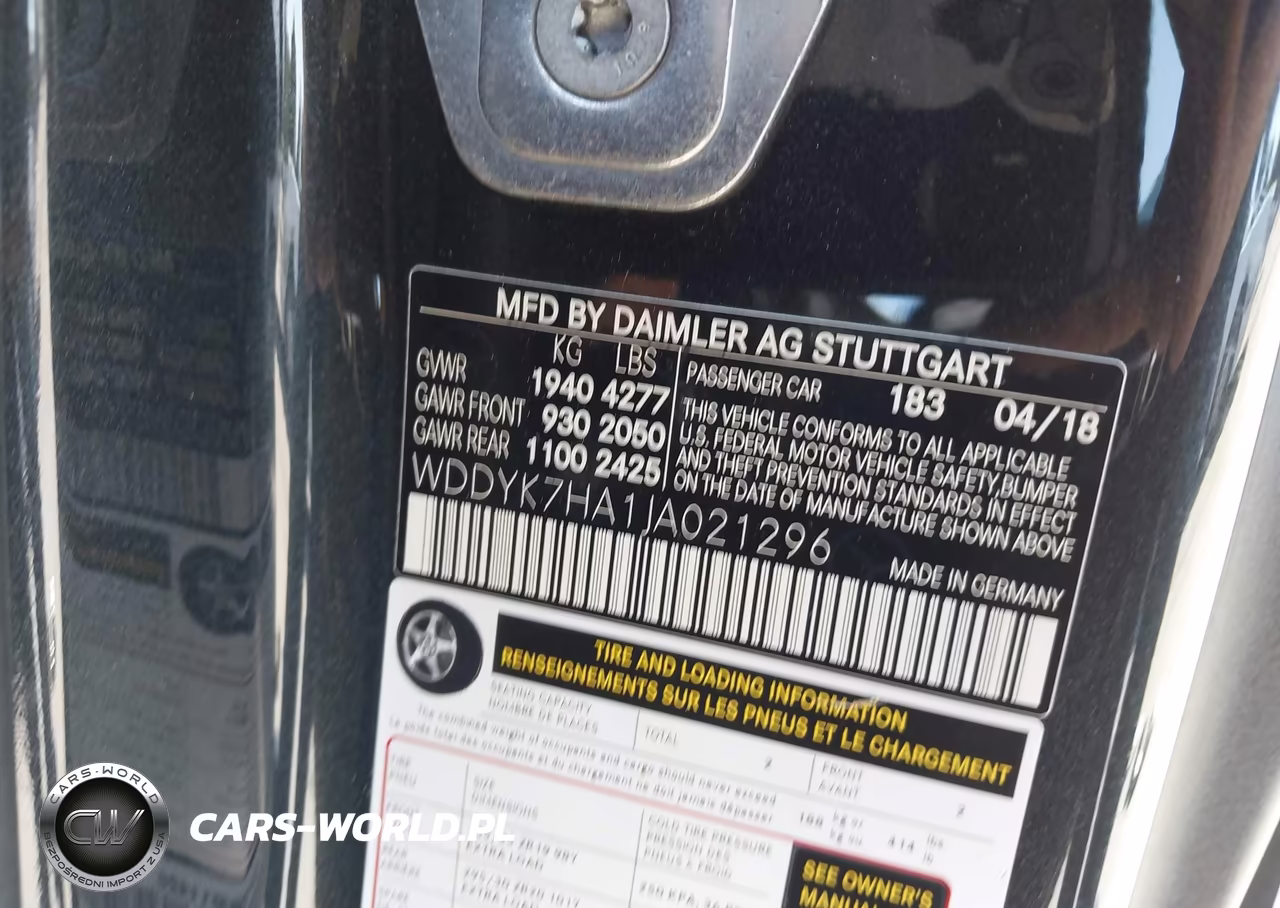 2018 Mercedes-Benz Amg Gt VIN:WDDYK7HA1JA021296 - 9