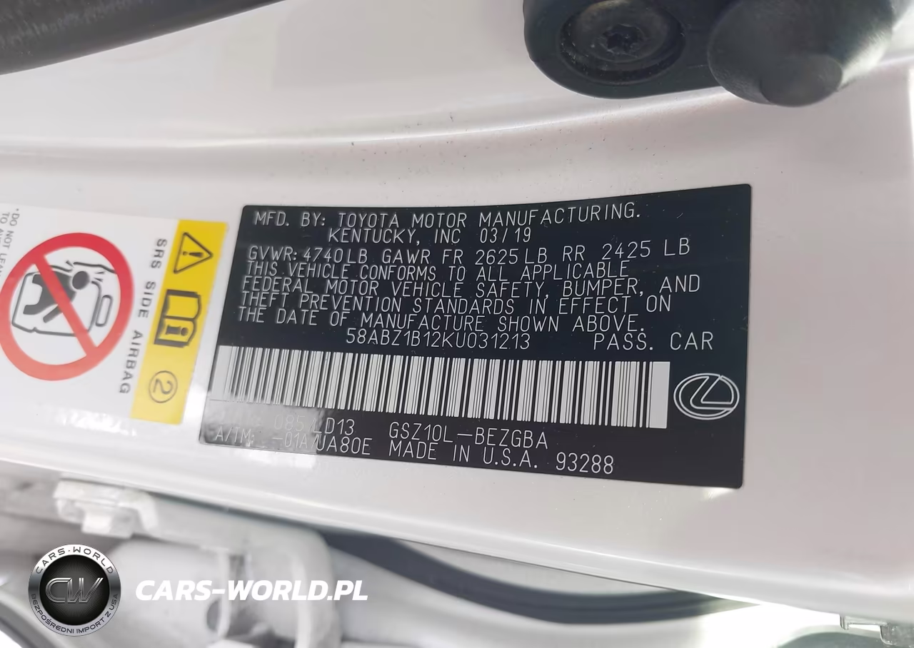 2019 Lexus Es 350 VIN:58ABZ1B12KU031213 - 9