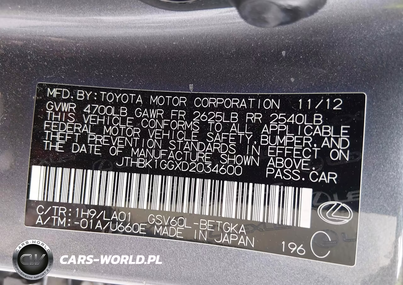 2013 Lexus Es 350 VIN:JTHBK1GGXD2034600 - 9