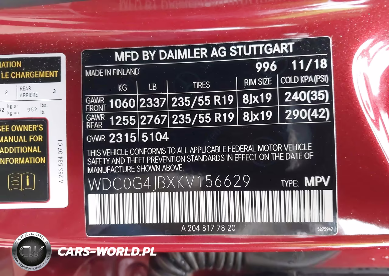 2019 Mercedes-Benz Glc 300 VIN:WDC0G4JBXKV156629 - 9