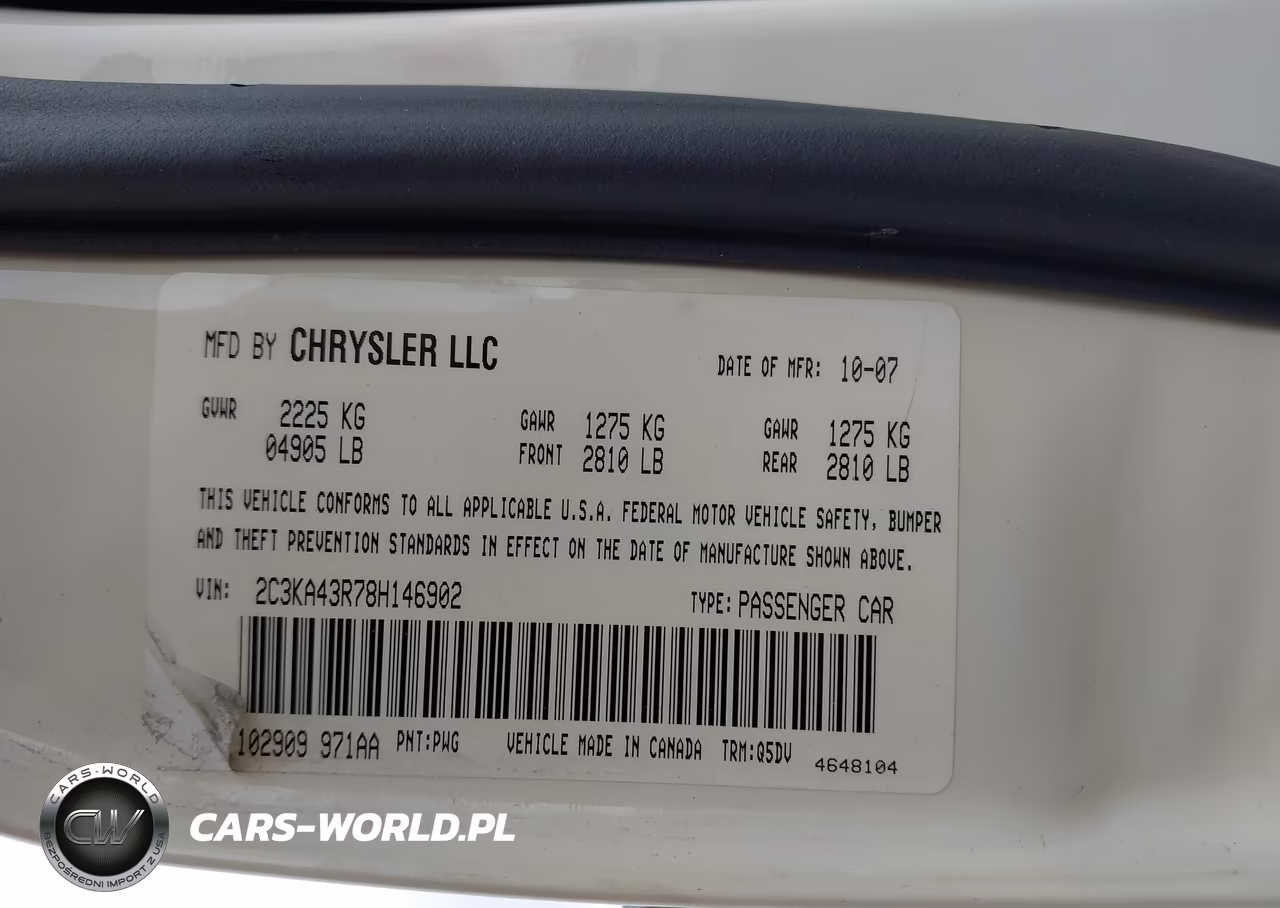 2008 Chrysler 300 Lx VIN:2C3KA43R78H146902 - 9
