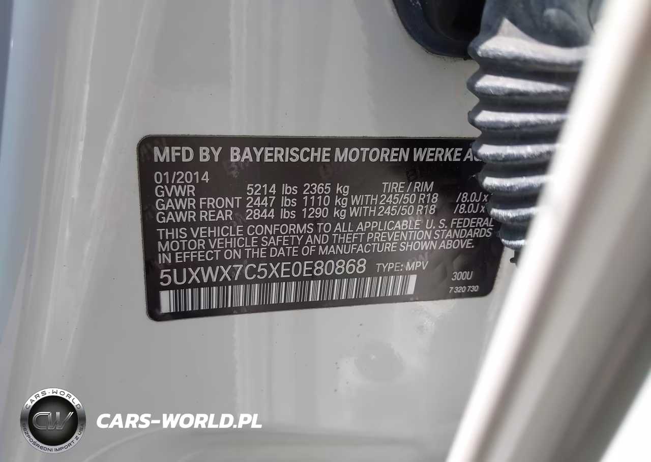 2014 BMW X3 xDrive35I VIN:5UXWX7C5XE0E80868 - 9