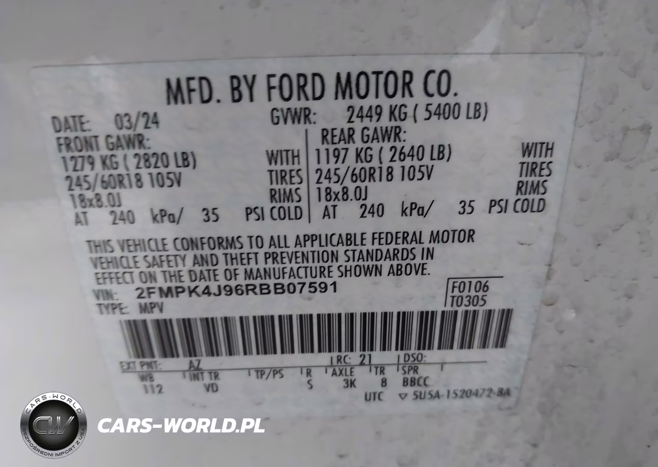 2024 Ford Edge Sel VIN:2FMPK4J96RBB07591 - 9