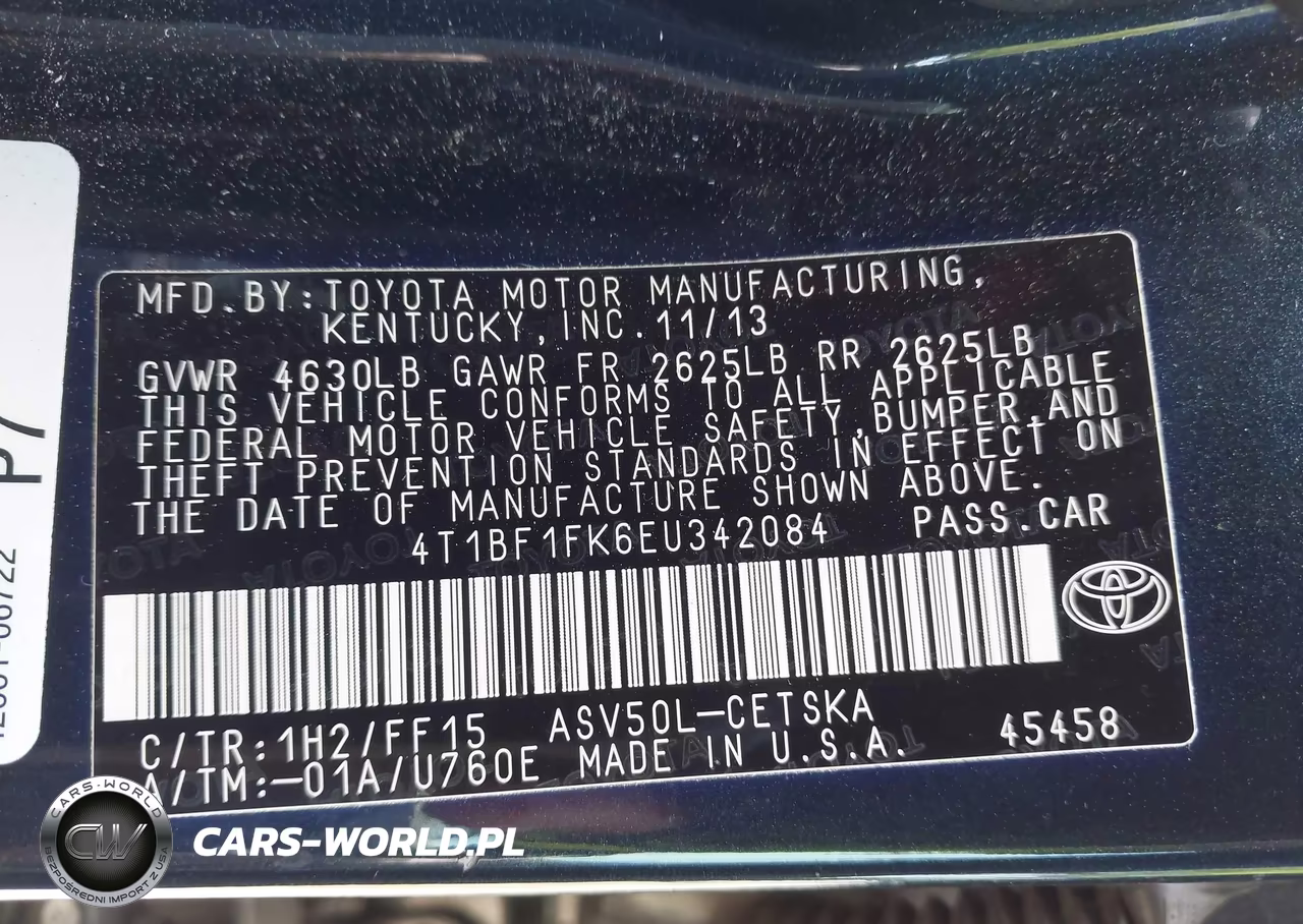 2014 Toyota Camry Se VIN:4T1BF1FK6EU342084 - 9