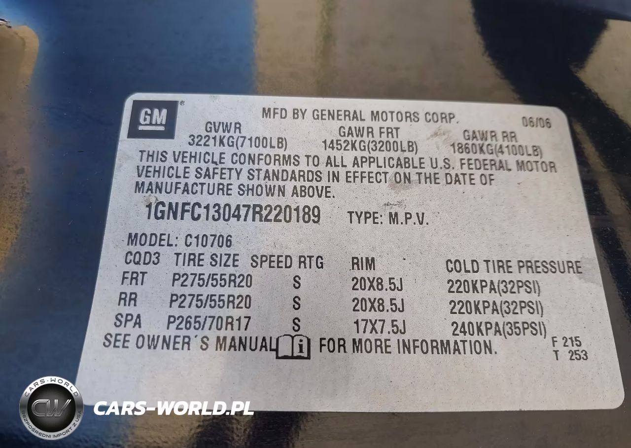 2007 Chevrolet Tahoe Lt VIN:1GNFC13047R220189 - 9